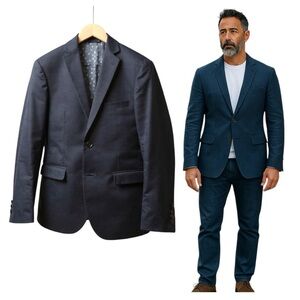 Frank and Oak Navy Corduroy Sport Blazer Laurier Fit Jacket Size‎ 38 Office Fall